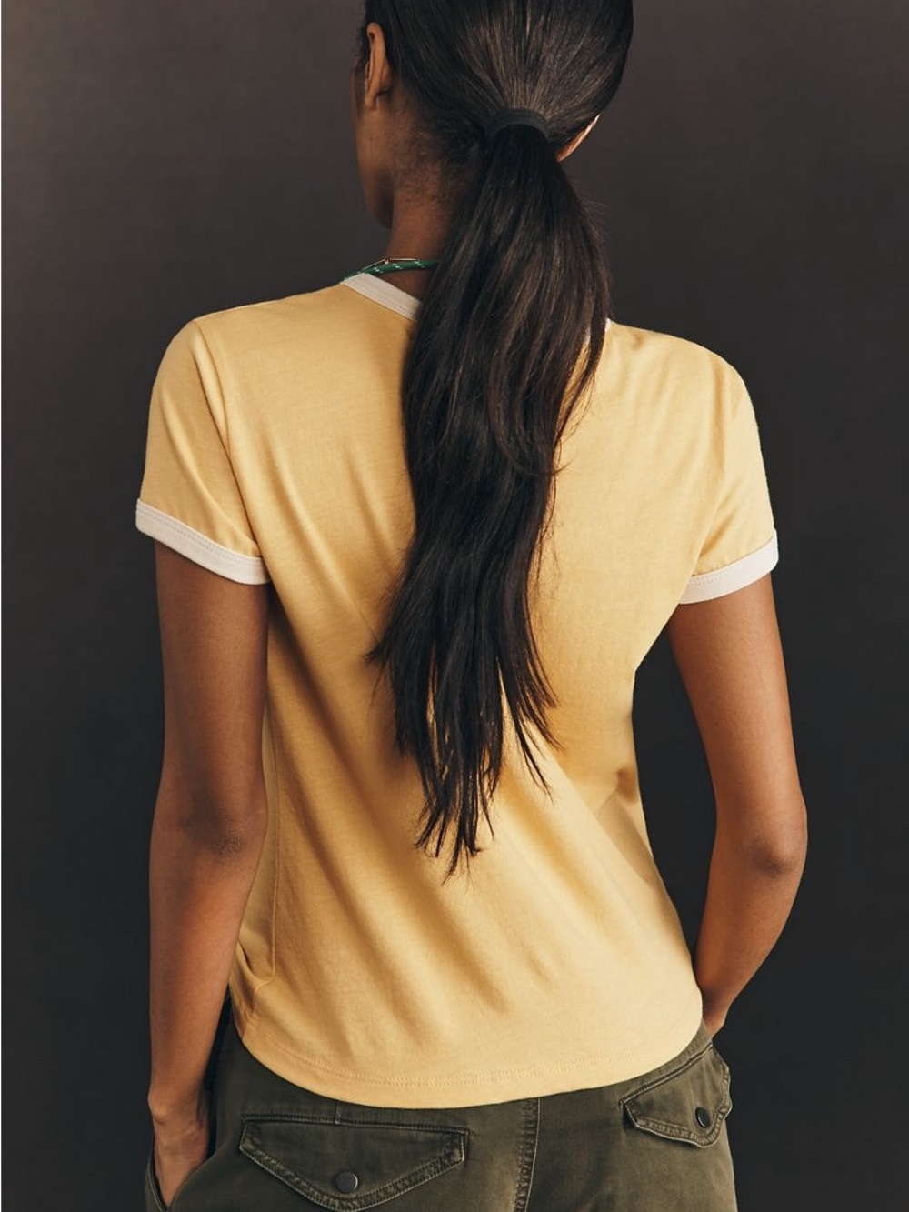 Letluv Angel City Vintage Revival Yellow Graphic Ringer Tee, XS, NWT - Picture 4 of 4